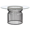 Granvia Round Glass Top Dining Table Clear and Gunmetal / CS-193511BG