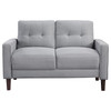 Bowen 2-piece Upholstered Track Arms Tufted Sofa Set Grey / CS-506781-S2