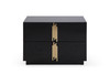 Modrest Token - Modern Black + Gold Wide Nightstand / VGVC-N815-L-BLK