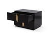 Modrest Token - Modern Black + Gold Wide Nightstand / VGVC-N815-L-BLK