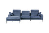 Divani Casa Corwith - Modern Blue Fabric Left Facing Sectional / VGMB-C019-BLU
