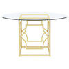 Starlight Round Glass Top Dining Table Clear and Brass / CS-192641BG