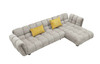 Divani Casa Jacinda - Modern Grey Fabric Right Facing Sectional Sofa with 2 Yellow Pillows / VGEV-23106-GRY-RAF