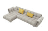 Divani Casa Jacinda - Modern Grey Fabric Left Facing Sectional Sofa with 2 Yellow Pillows / VGEV-23106-GRY-LAF