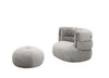 Divani Casa Shay - Modern Grey Fabric Accent Chair + Ottoman / VGEV-CH325-GRY-SET
