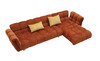 Divani Casa Jacinda - Modern Burnt Orange Fabric Right Facing Sectional Sofa + 2 Yellow Pillows / VGEV-23106-ORG-RAF