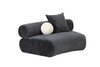 Divani Casa Simpson - Contemporary Dark Grey Fabric Curved Modular Sectional Sofa with Throw Pillows / VGOD-ZW-23018-GRY-SET