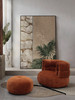 Divani Casa Shay - Modern Burnt Orange Fabric Accent Chair + Ottoman / VGEV-CH325-ORG-SET