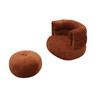 Divani Casa Shay - Modern Burnt Orange Fabric Accent Chair + Ottoman / VGEV-CH325-ORG-SET