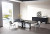 Modrest Renfew - Modern Black Oak + Faux Marble Oval Dining Table / VGVCT2203-DT