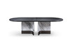 Modrest Renfew - Modern Black Oak + Faux Marble Oval Dining Table / VGVCT2203-DT