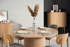 Modrest Miami - Modern Natural Oak Round Dining Table With Extension / VGME121255-DT-NAT