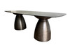 Modrest Calexico - Contemporary Black Wave Glass Rectangular Dining Table / VGGMDT-1717A