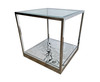 Modrest Braxton - Contemporary Clear Wave Glass End Table / VGGMET-1676-ET