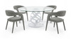 Modrest Lilly - Modern 12mm Round Glass + White Dining Table / VGNS-GD8800-12MM