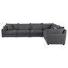 Sasha 6-Piece Upholstered Modular Sectional Barely Black / CS-551681-SET