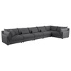 Sasha 6-Piece Upholstered Modular Sectional Barely Black / CS-551681-SET