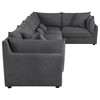 Sasha 6-Piece Upholstered Modular Sectional Barely Black / CS-551681-SET