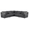 Sasha 5-piece Upholstered Modular Sectional Sofa Barely Black / CS-551681-SETA