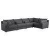 Sasha 5-piece Upholstered Modular Sectional Sofa Barely Black / CS-551681-SETA