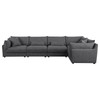 Sasha 5-piece Upholstered Modular Sectional Barely Black / CS-551681-SETA