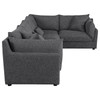 Sasha 5-piece Upholstered Modular Sectional Sofa Barely Black / CS-551681-SETA