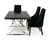 A&X Xavier - Modern Black Crocodile + Stainless Steel Dining Table / VGUNAA815-180-BLKCROC