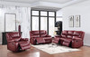 Camila 3-piece Upholstered Reclining Sofa Set Red Faux Leather / CS-610241-S3