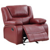 Camila 3-piece Upholstered Reclining Sofa Set Red Faux Leather / CS-610241-S3