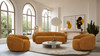Divani Casa Andrew - Modern Orange Fabric Sofa / VGEV-B1830-SOFA-ORG