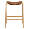 Saoirse Faux Leather Wood Counter Stool Set of 2 / EEI-6547