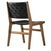 Saoirse Leather Wood Dining Side Chair Set of 2 / EEI-6544
