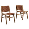 Saoirse Faux Leather Wood Dining Side Chair - Set of 2 / EEI-6544