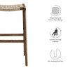 Saoirse Woven Rope Wood Bar Stool - Set of 2 / EEI-6550