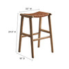 Saoirse Leather Wood Bar Stool Set of 2 / EEI-6549