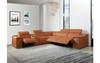 6-Piece 1 Console 3-Power Reclining Leather Sectional / 9762-CAMEL-3PWR-6PC