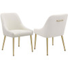 Mayette Upholstered Dining Side Chair Ivory (Set of 2) / CS-107562