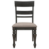 Bridget Ladder Back Dining Side Chair Stone Brown and Charcoal Sandthrough (Set of 2) / CS-108222