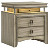 Giselle 3-drawer Nightstand Bedside Table with LED Rustic Beige / CS-224392