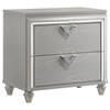 Veronica 2-drawer Nightstand Light Silver / CS-224722