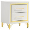 Lucia 2-drawer Nightstand Bedside Table White / CS-224732