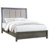 Kieran Wood Eastern King LED Panel Bed Grey / CS-224741KE