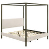 Monroe Upholstered Eastern King Canopy Bed Vanilla / CS-300834KE