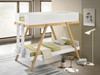 Frankie Wood Twin Over Twin Bunk Bed White and Natural / CS-460570T