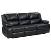 Camila Upholstered Motion Reclining Sofa Black / CS-610244