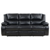 Camila Upholstered Motion Reclining Sofa Black / CS-610244