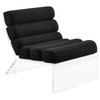 Serreta Boucle Upholstered Armless Accent Chair with Clear Acrylic Frame Black / CS-903162