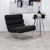 Serreta Boucle Upholstered Armless Accent Chair with Clear Acrylic Frame Black / CS-903162