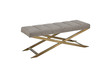 Modrest Xane - Contemporary Grey Fabric & Brushed Brass Bench / VGGAGA-8648BE-GRY