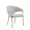 Modrest Claudine - Modern Off-White Fabric & Brass Dining Chair / VGGAGA-6214CH-1